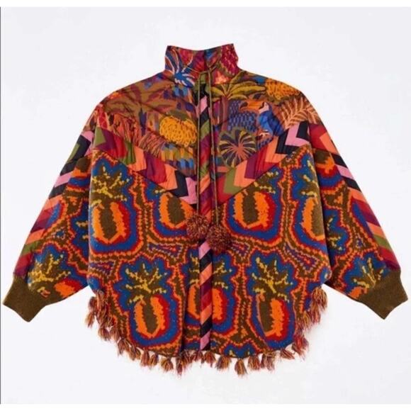 Farm rio pineapple tapestry puffer knit coat - Picture 3 of 4